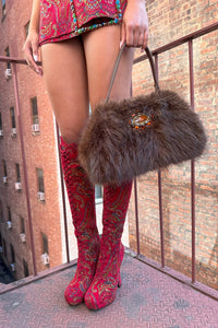 POP-OFF-EM Jeffrey Campbell Platform Boot Red Tapestry