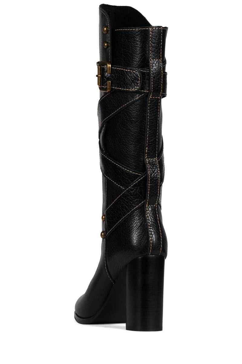 PORCINI Jeffrey Campbell Knee-High Boot Black Bronze