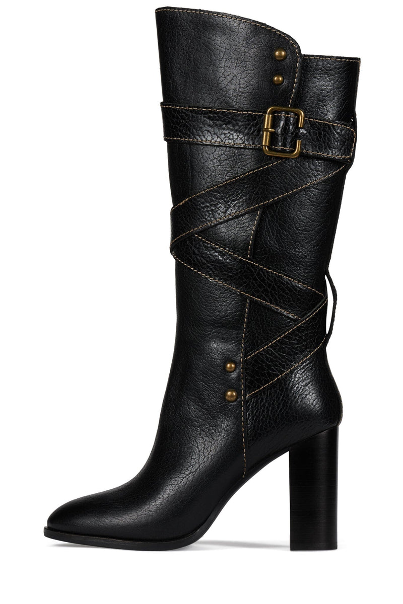 PORCINI Jeffrey Campbell Knee-High Boot Black Bronze