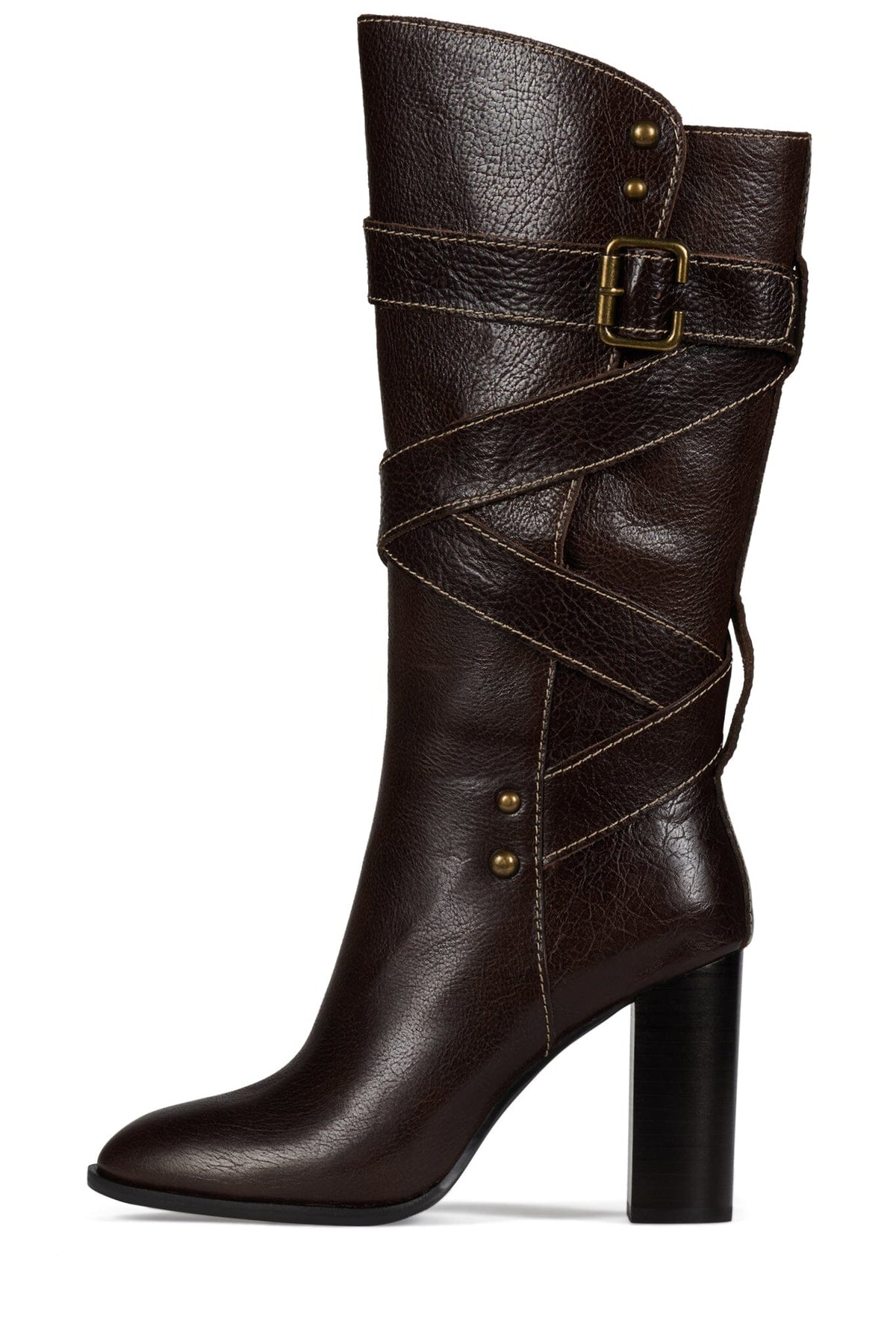 PORCINI Jeffrey Campbell Knee-High Boot Brown Bronze