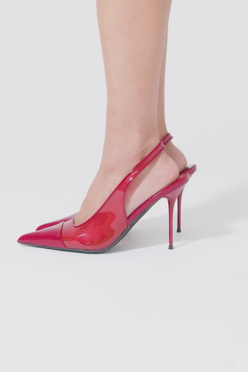 PUCKER-V Dark Red Patent Combo 
