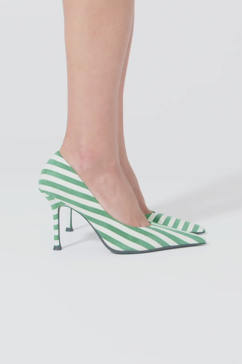 RISKTAKER3 Green White Stripe Suede