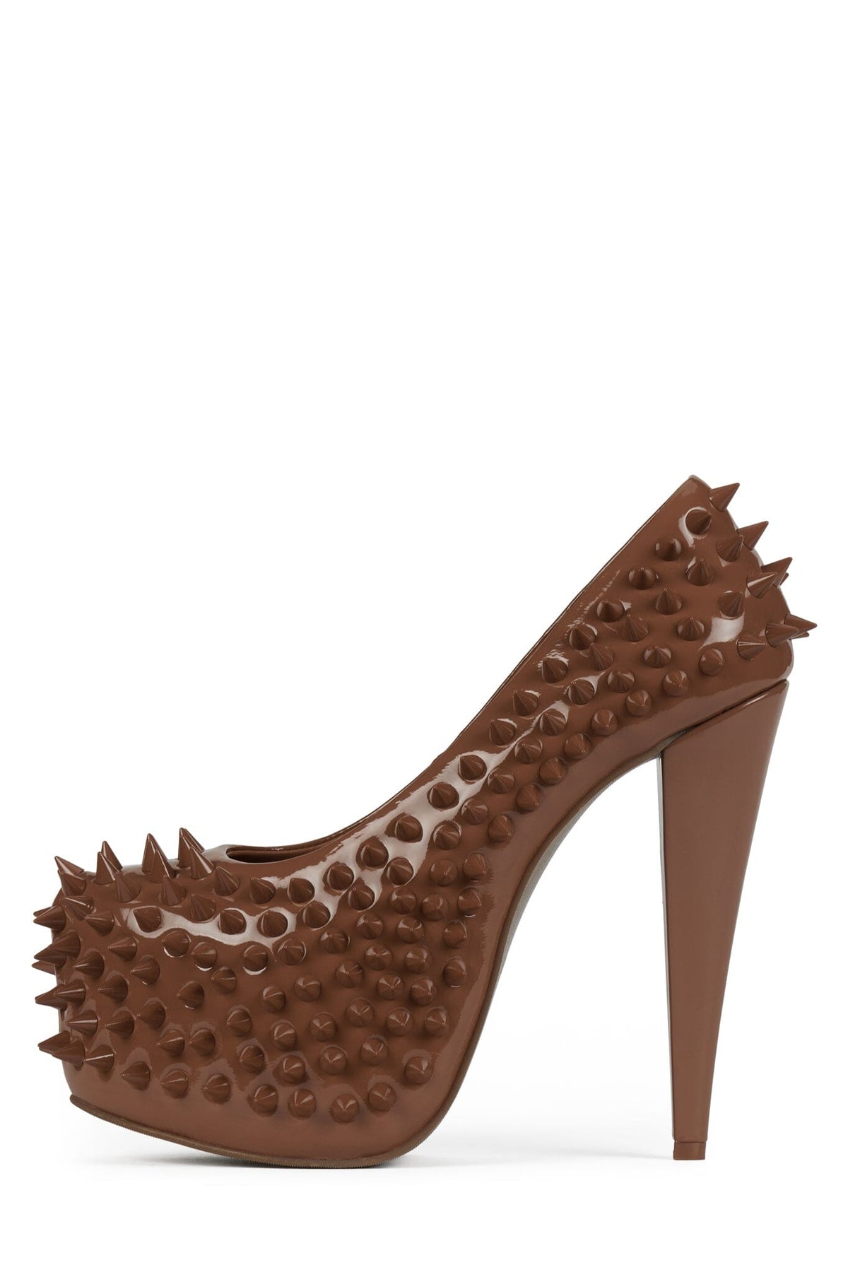 PRICKED Jeffrey Campbell Platform Pump Tan Patent