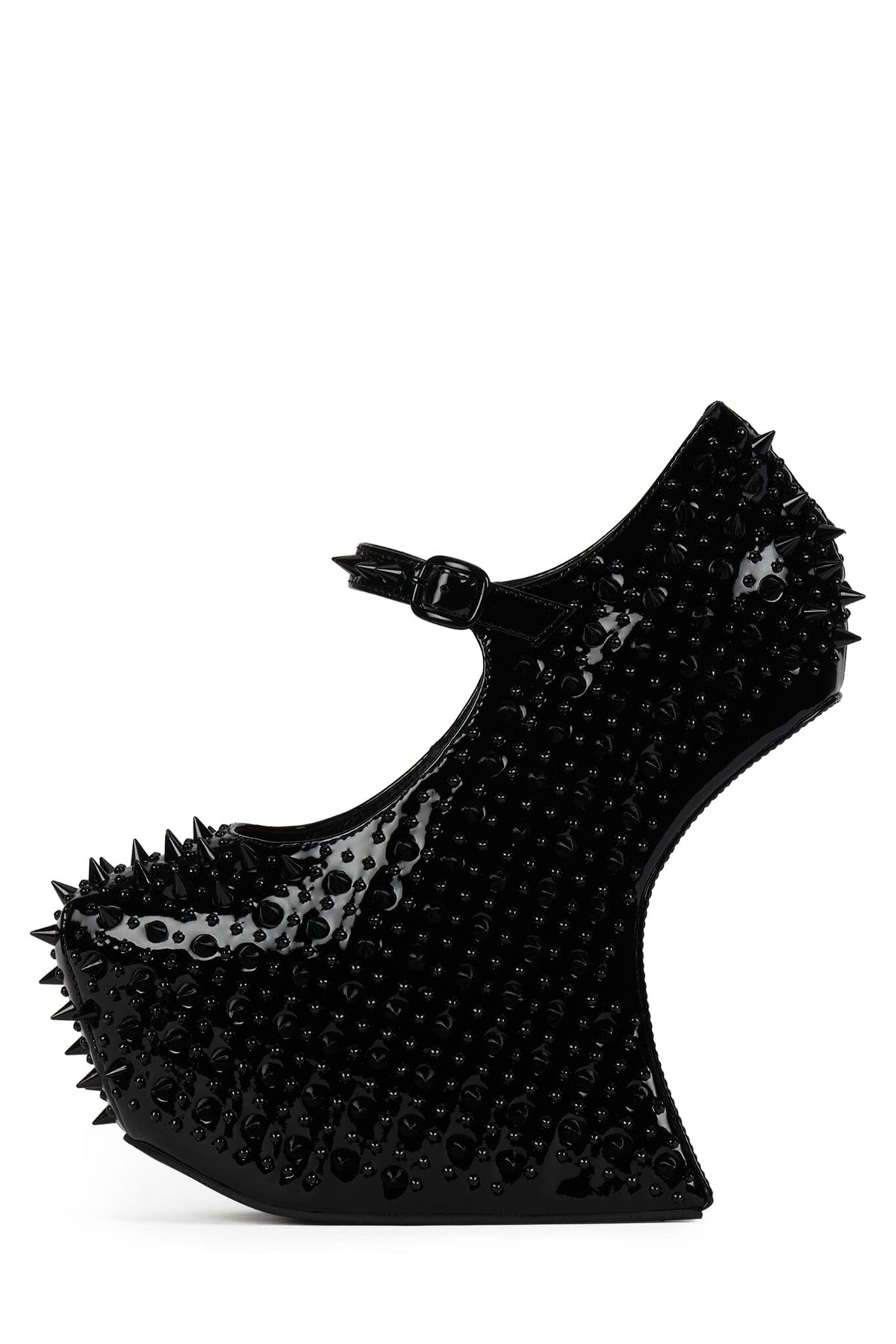 PRICKLY Jeffrey Campbell Platform Pump Black Patent Black