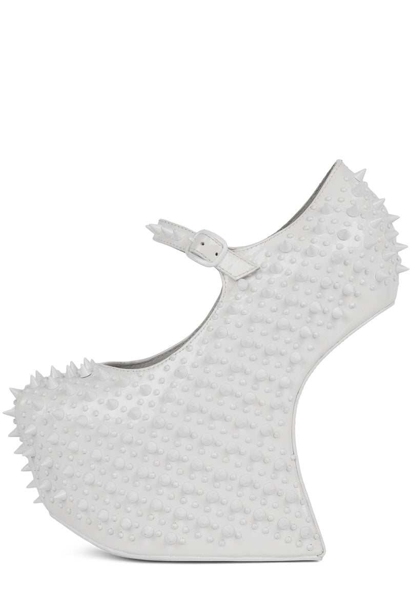 PRICKLY Jeffrey Campbell Platform Pump White Patent White 
