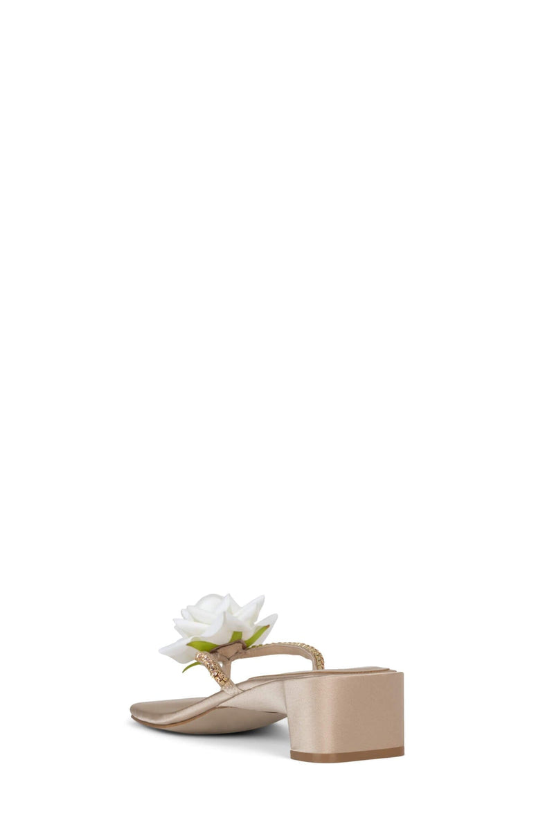 PRIMROSE Jeffrey Campbell Kitten Heel Sandal Natural Silk White