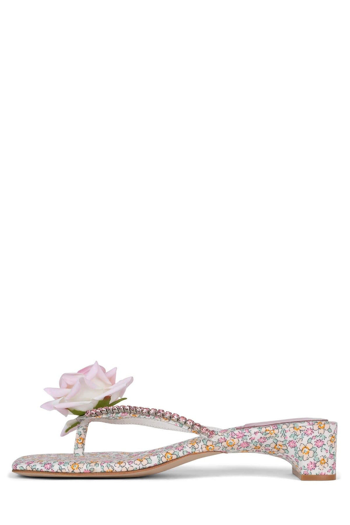 PRIMROSE Jeffrey Campbell Kitten Heel Sandal White Pink Multi
