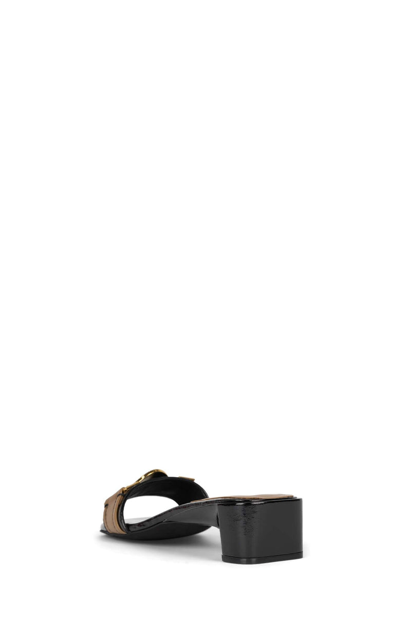 PRISCILLA Jeffrey Campbell Heeled Sandals Black Patent Natural Patent