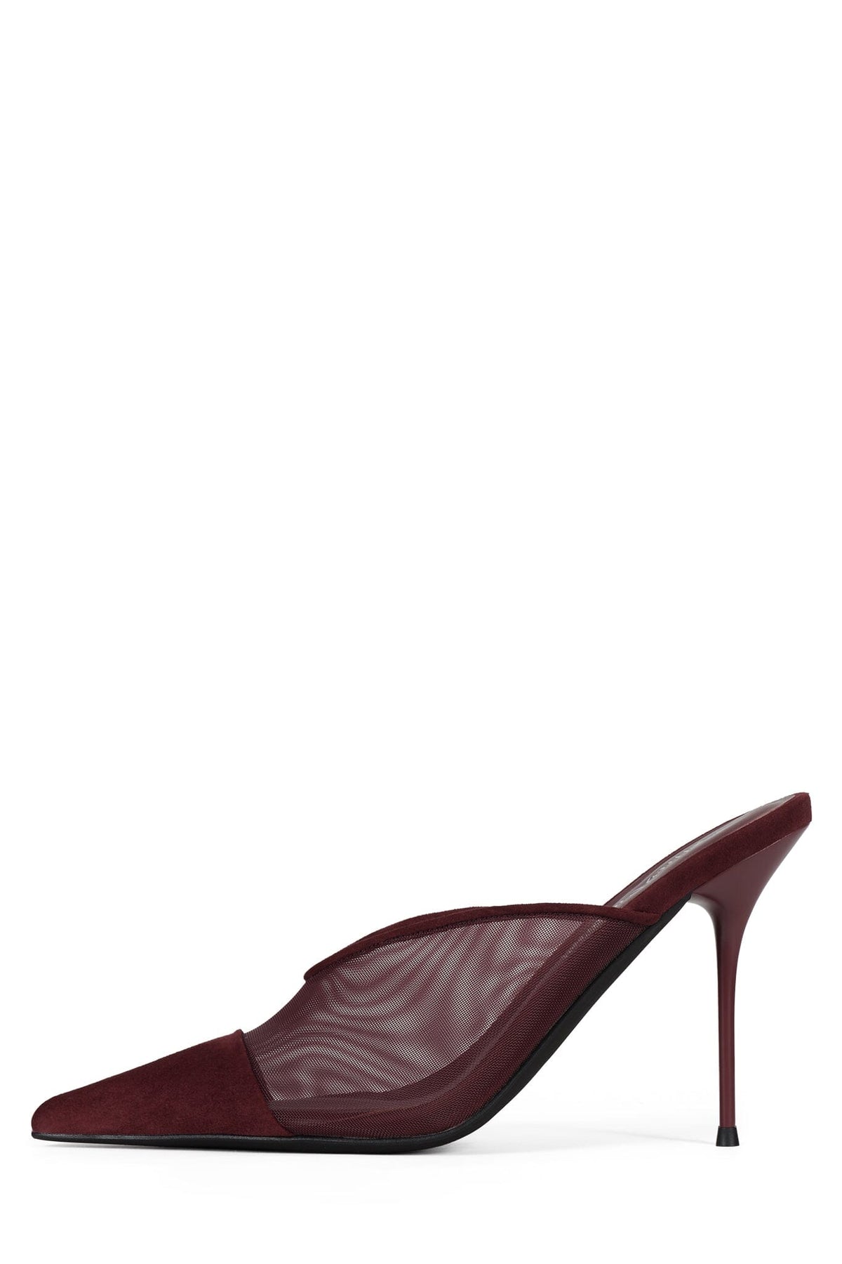 PROBLEM-MS Heeled Mule Wine Suede Combo
