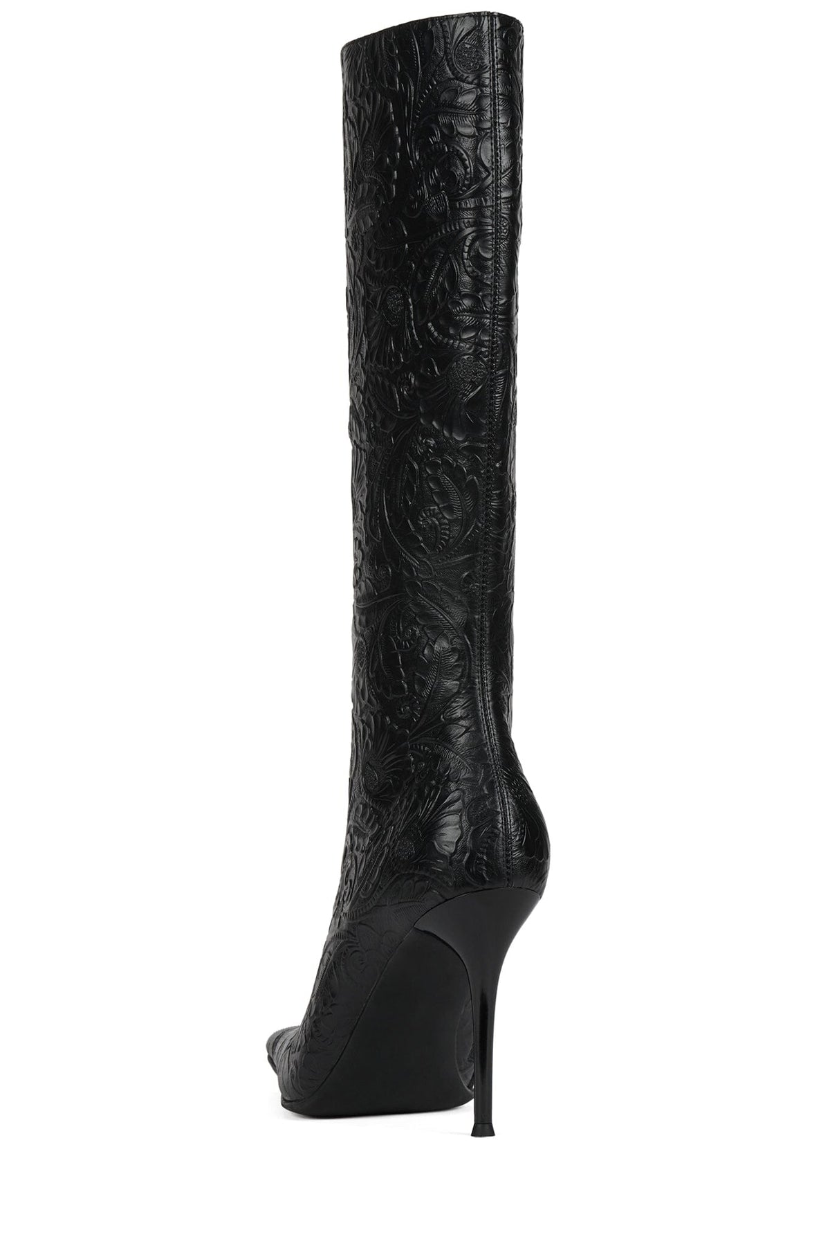 PROPOSAL Jeffrey Campbell Stiletto Boot Black Embossed Floral