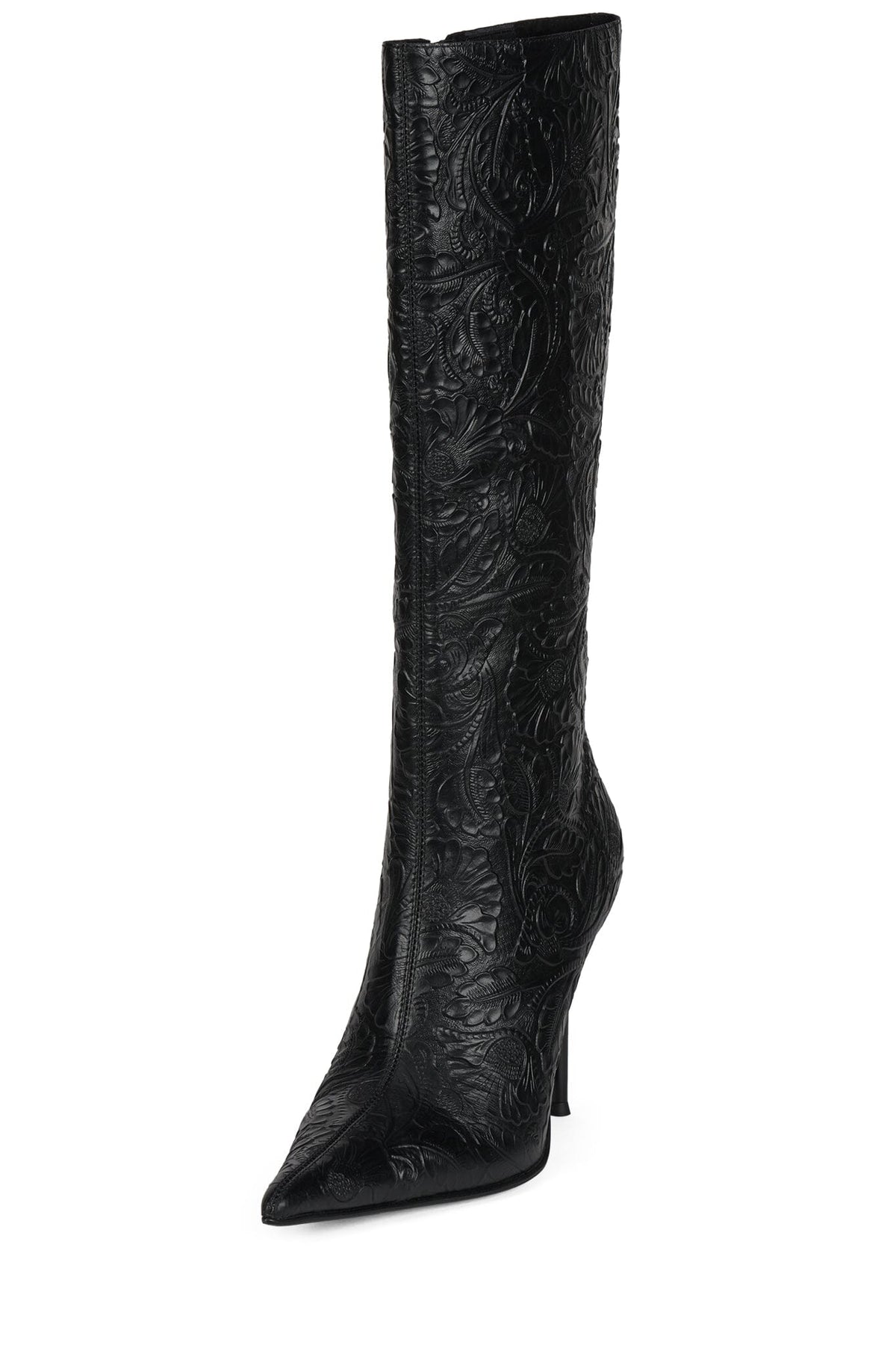PROPOSAL Jeffrey Campbell Stiletto Boot Black Embossed Floral _hover