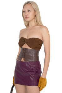 PSYCHIC TOP Jeffrey Campbell Top Brown Suede 