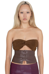 PSYCHIC TOP Jeffrey Campbell Top Brown Suede 