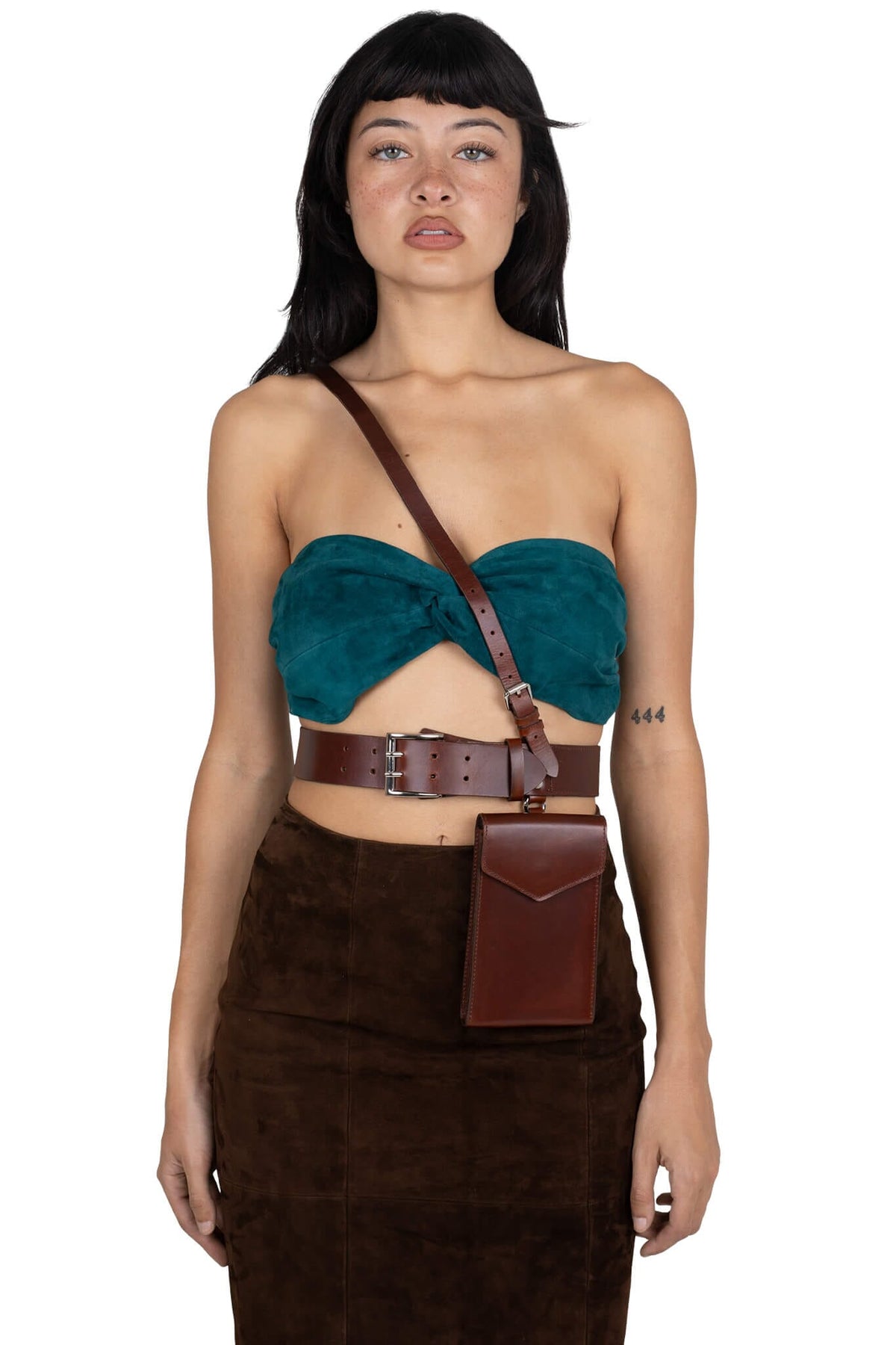 PSYCHIC TOP Jeffrey Campbell Top Turquoise Suede main