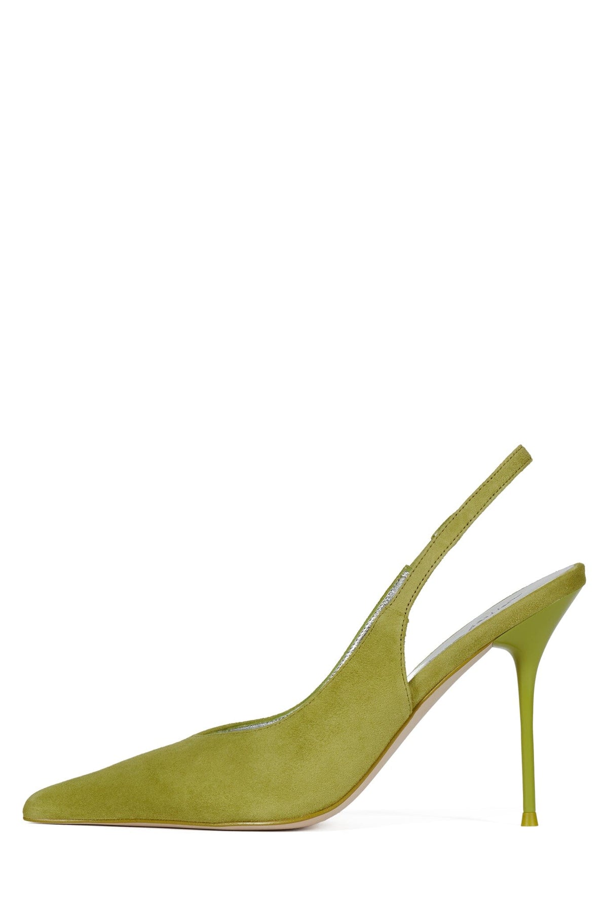 PUCKER_SB Slingback Heel Bright Chartreuse Suede