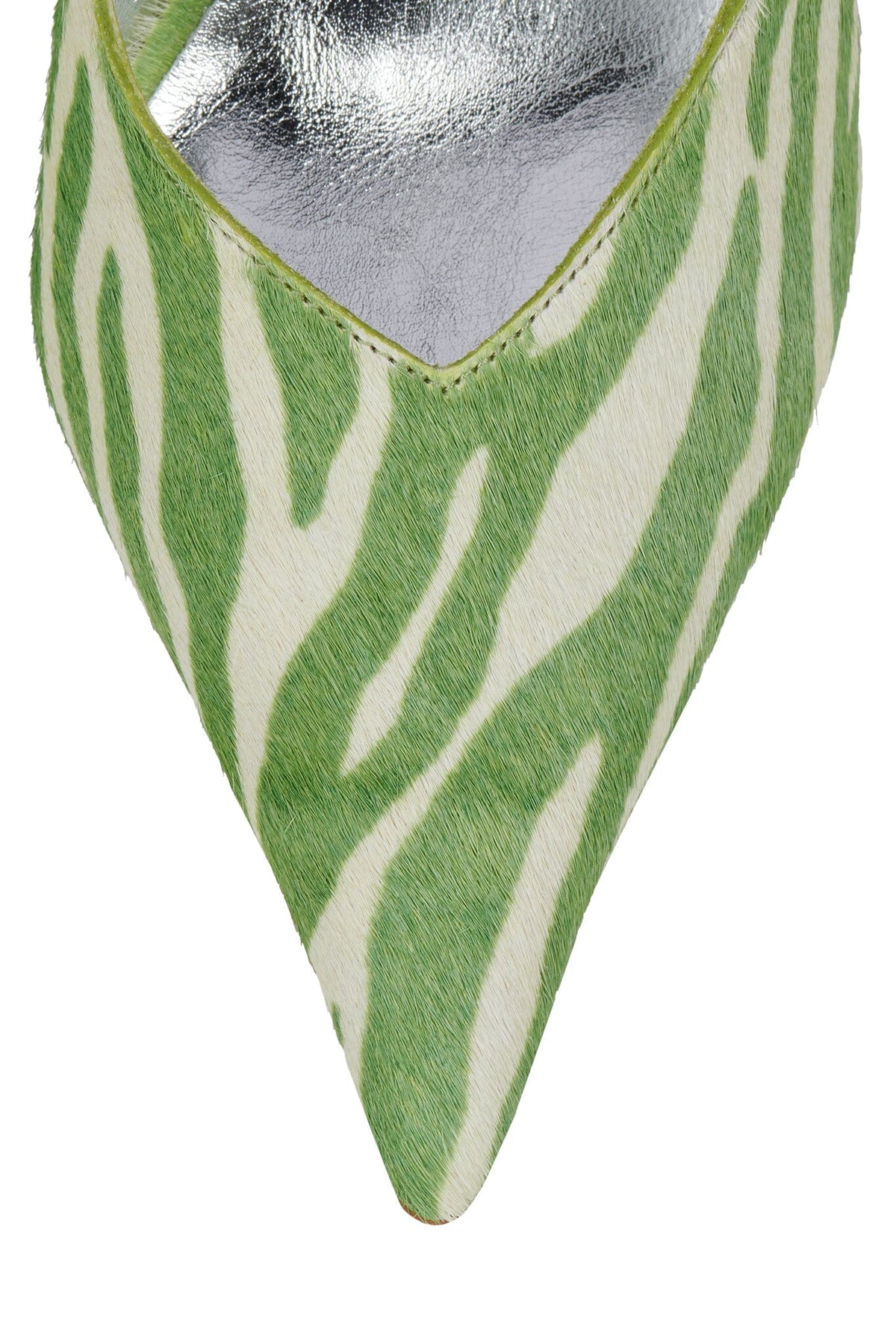 PUCKER-SF Slingback Heel Green White Zebra
