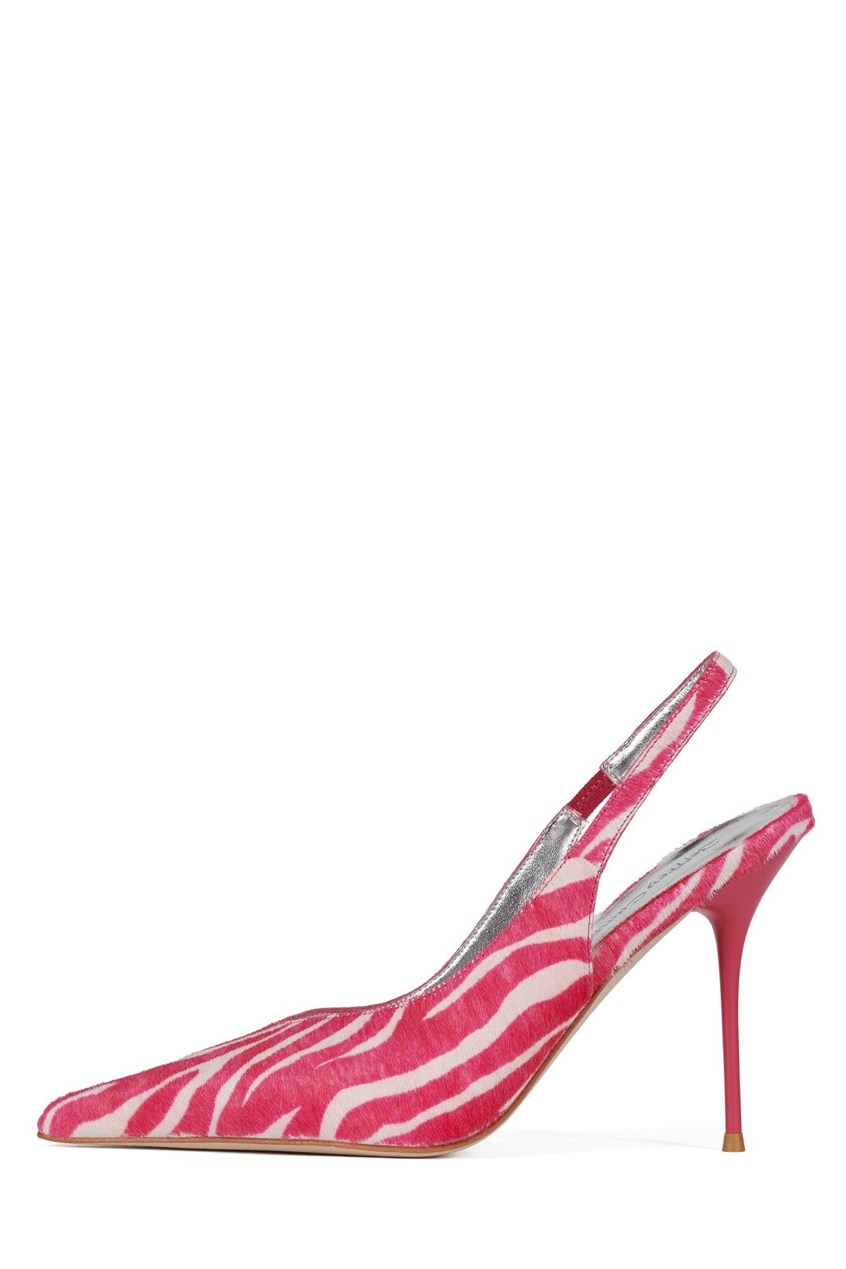 PUCKER-SF Slingback Heel Pink White Zebra