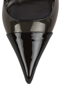 PUCKER-V Brown Patent Combo