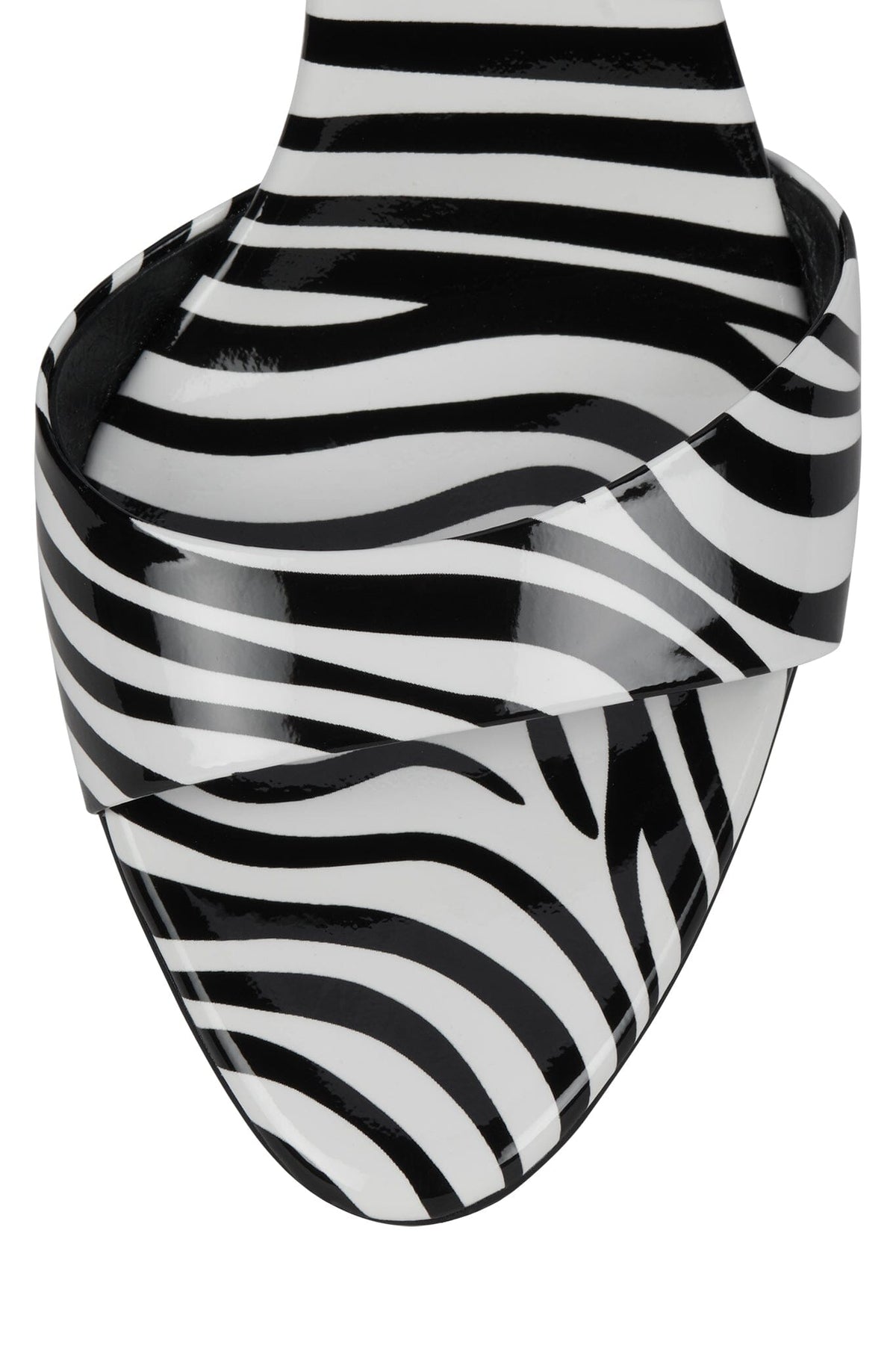 PUMPTINI Heeled Sandal Black White Zebra Patent