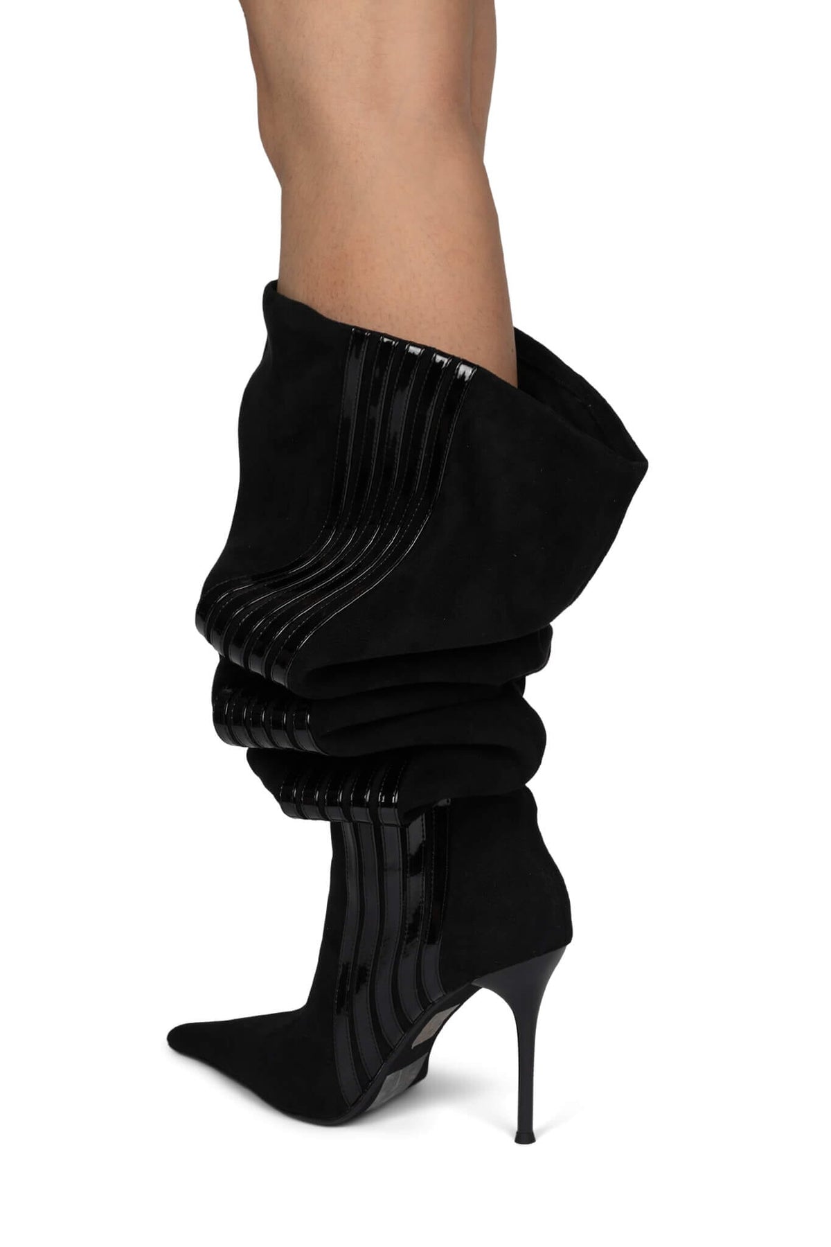 RACING-OK Jeffrey Campbell Stiletto Boots Black Suede Black