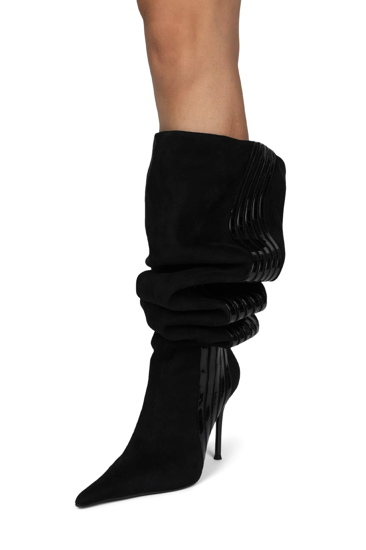 RACING-OK Jeffrey Campbell Stiletto Boots Black Suede Black