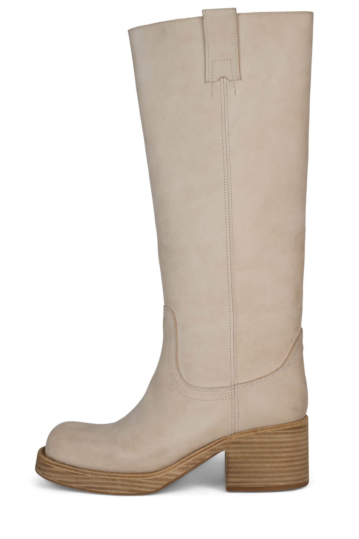 REFLECT-HI Jeffrey Campbell Knee-High Boot Ivory Nubuck