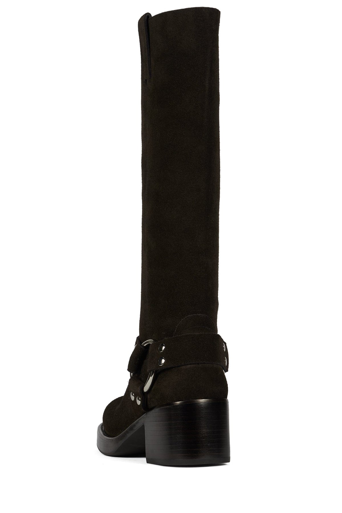 REFLECTN-H Jeffrey Campbell Knee-High Boot Brown Suede Silver