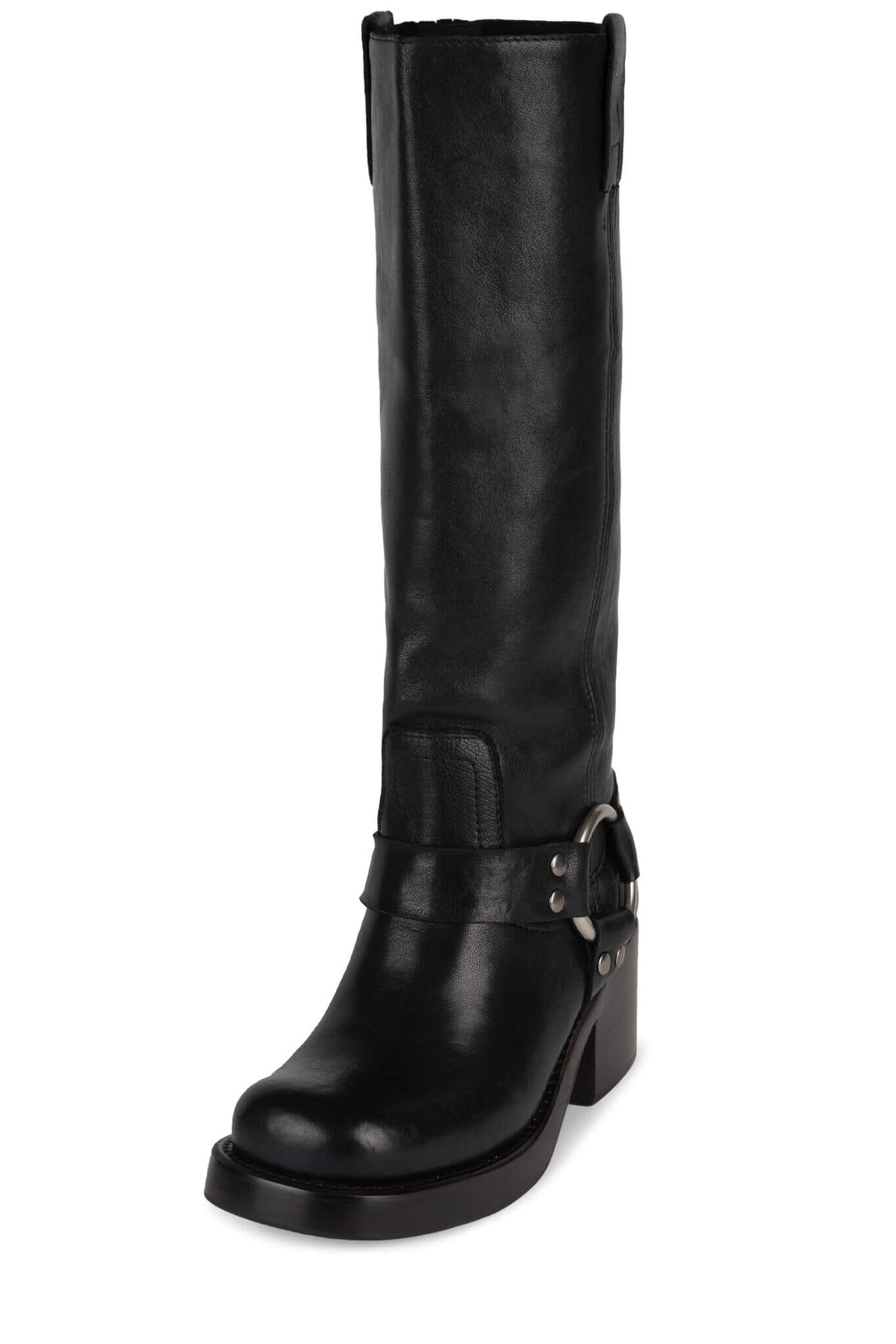 REFLECTN-H Jeffrey Campbell Knee-High Boot Black Silver 