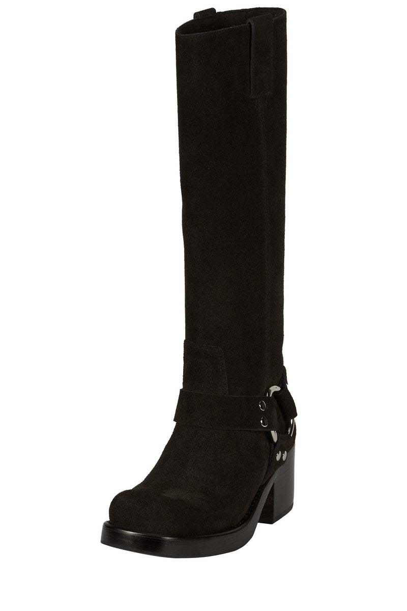 REFLECTN-H Jeffrey Campbell Knee-High Boot Brown Suede Silver
_hover