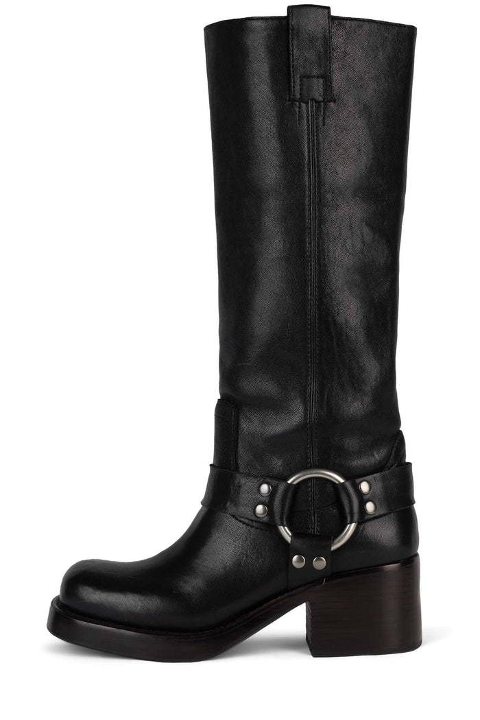 REFLECTN-H Jeffrey Campbell Knee-High Boot Black Silver 