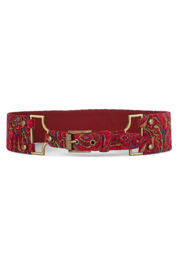 REIN-IN Jeffrey Campbell Tapestry Belt Red Tapestry