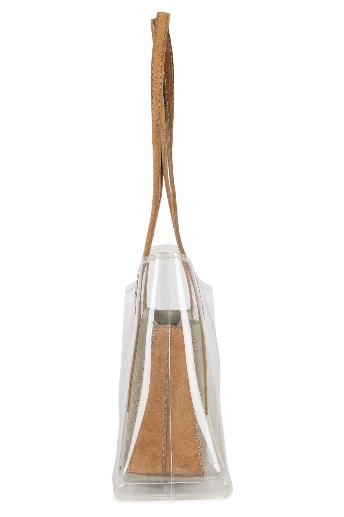 REINVENT Jeffrey Campbell Shoulder Bag Beige Taupe Clear