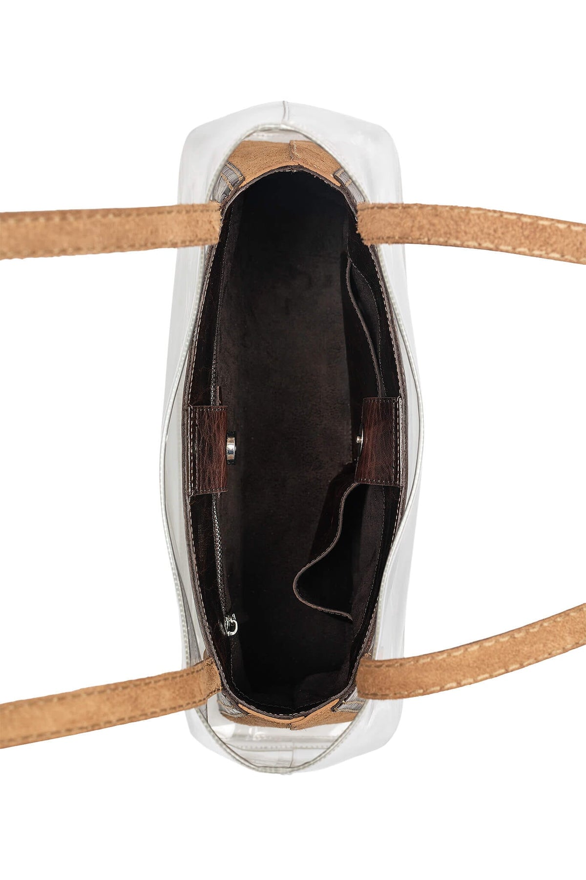 REINVENT Jeffrey Campbell Shoulder Bag Beige Brown Clear