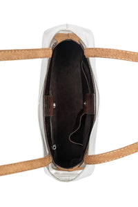 REINVENT Jeffrey Campbell Shoulder Bag Beige Brown Clear