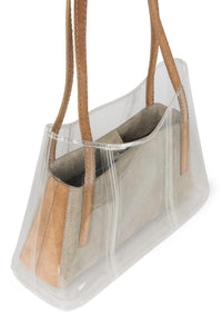 REINVENT Jeffrey Campbell Shoulder Bag Beige Taupe Clear