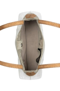 REINVENT Jeffrey Campbell Shoulder Bag Beige Taupe Clear