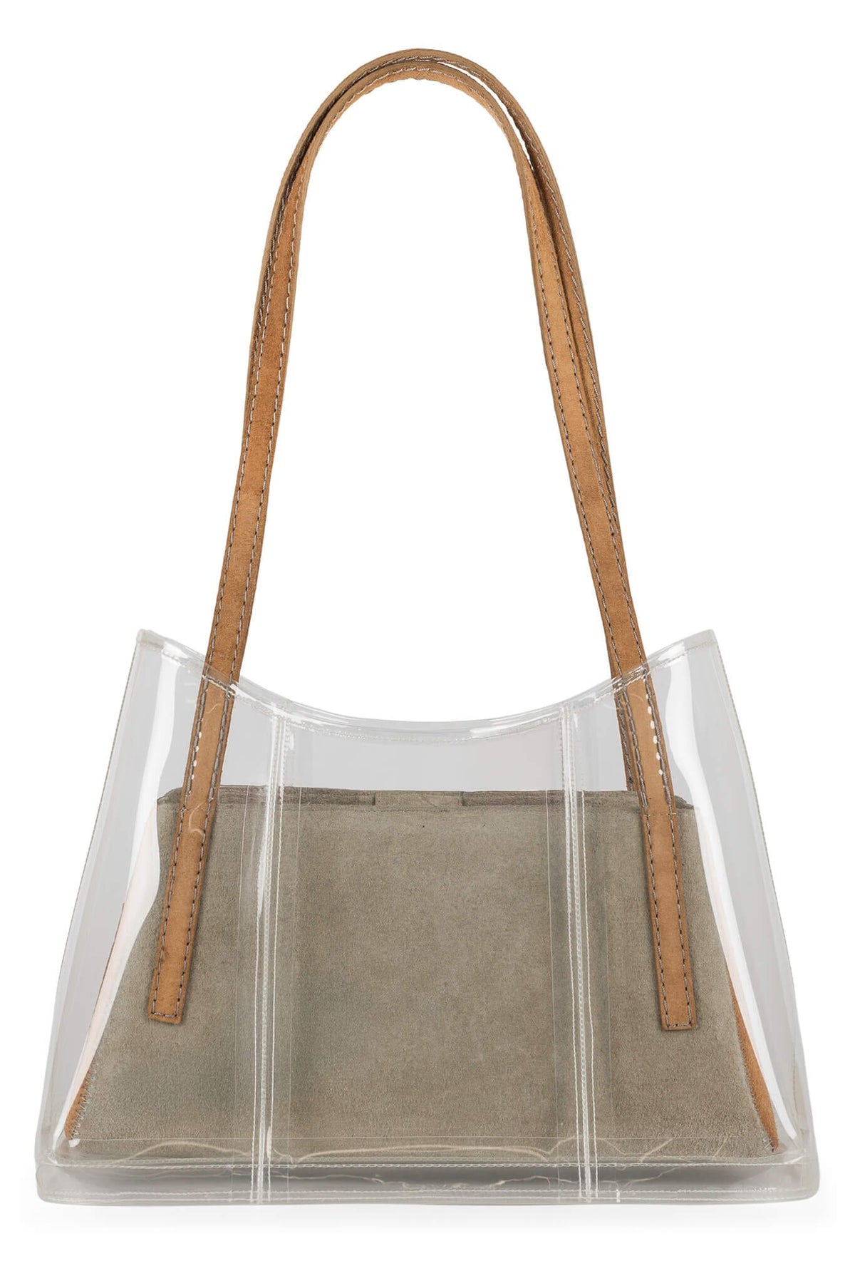 REINVENT Jeffrey Campbell Shoulder Bag Beige Taupe Clear