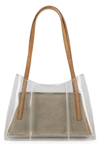 REINVENT Jeffrey Campbell Shoulder Bag Beige Taupe Clear