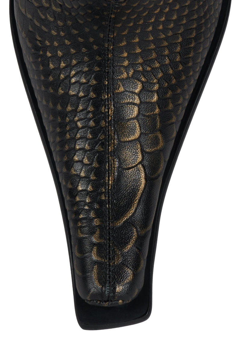 REMBRANDT Jeffrey Campbell Heeled Boot Bronze Snake