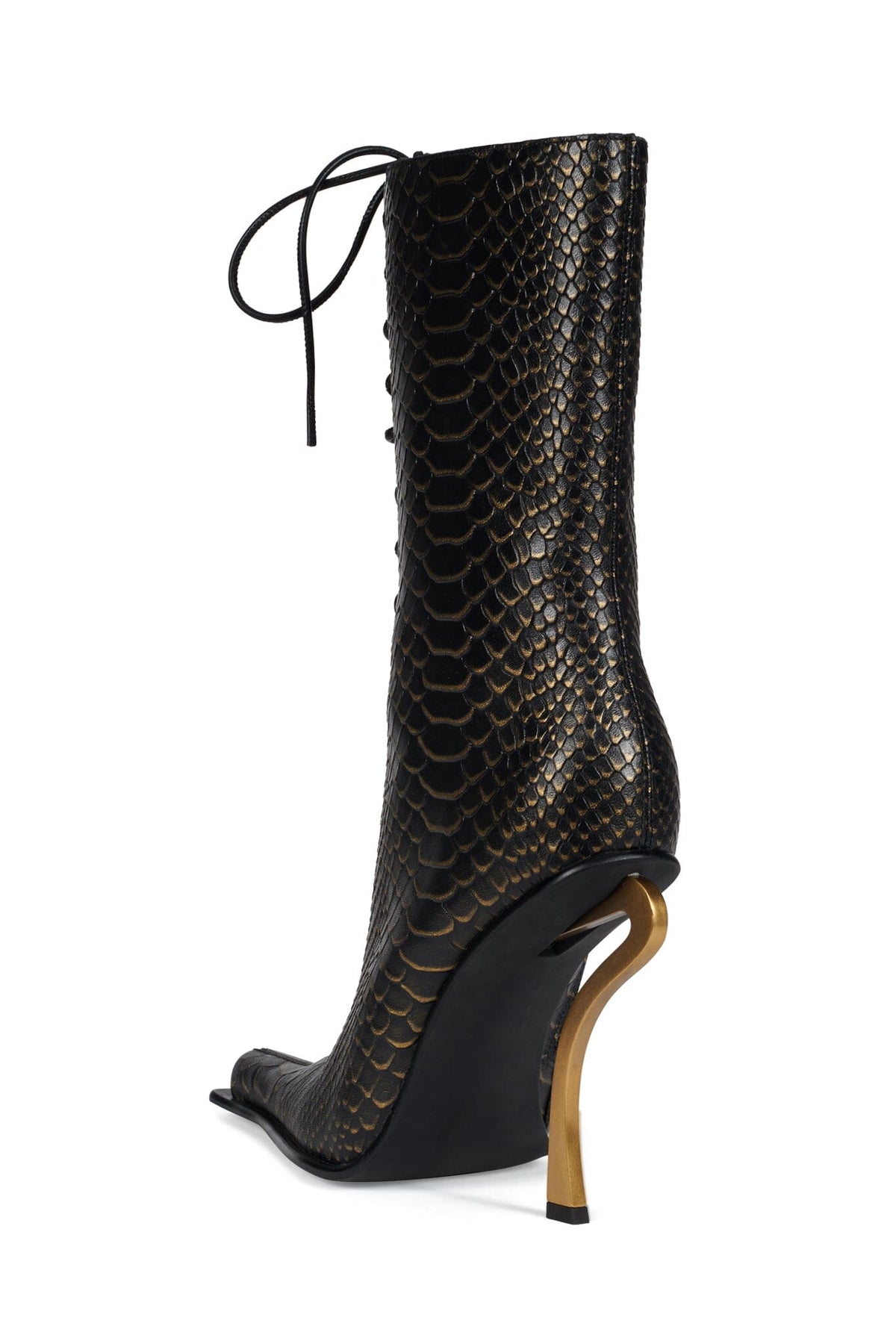 REMBRANDT Jeffrey Campbell Heeled Boot Bronze Snake