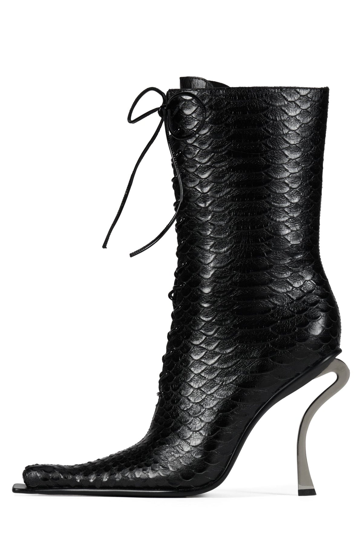REMBRANDT Jeffrey Campbell Heeled Boot Black Snake