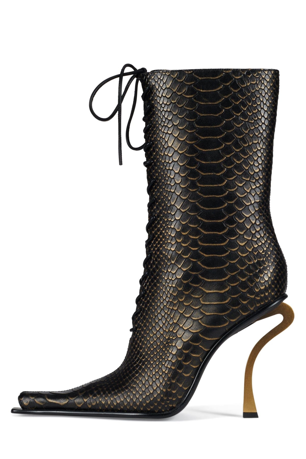 REMBRANDT Jeffrey Campbell Heeled Boot Bronze Snake