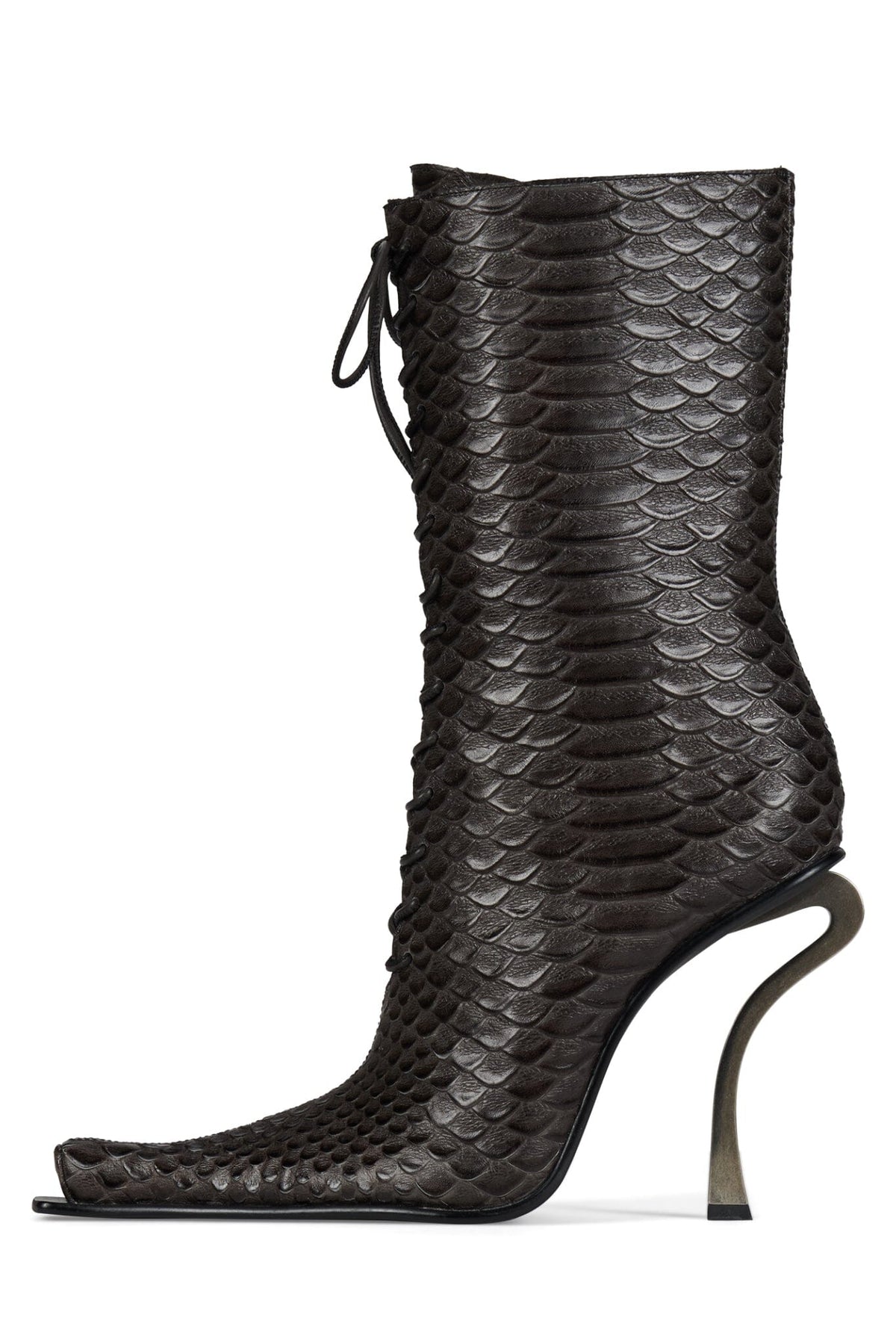 REMBRANDT Jeffrey Campbell Heeled Boot Grey Snake
