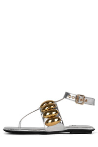 RESORT Jeffrey Campbell Gladiator Sandals Silver Gold