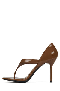 RHIAN Jeffrey Campbell Thong Stiletto Pump Tan Patent