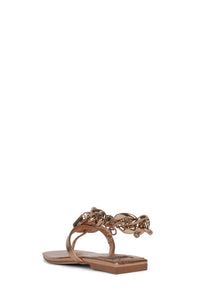 RING-ON-IT Jeffrey Campbell Flat Sandals Rose Gold Combo