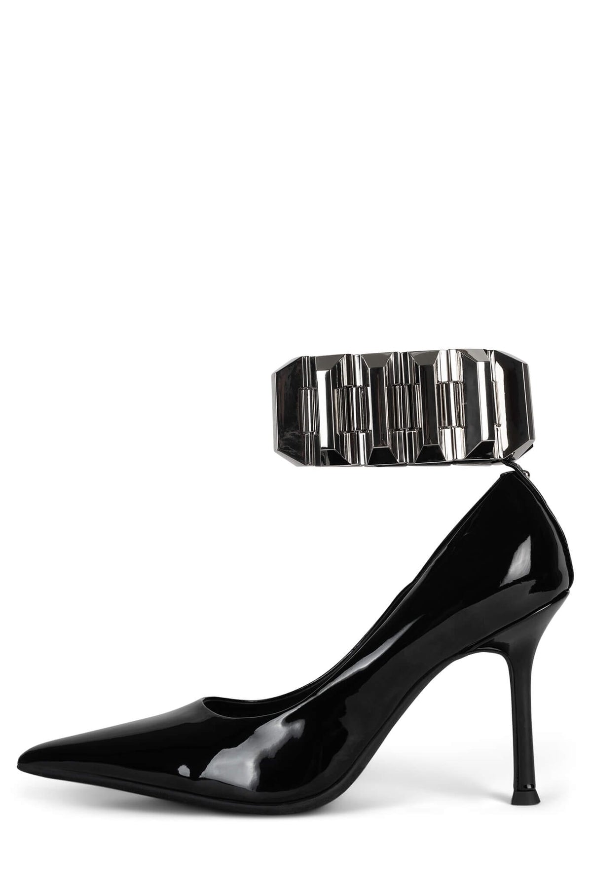 RISK-IT-CF Jeffrey Campbell High-Heels Black Patent Silver