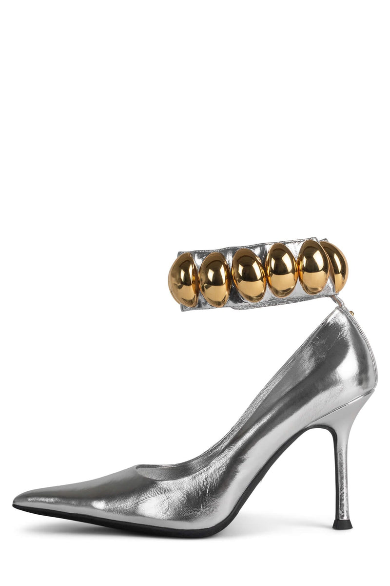 RISK-IT-SD Jeffrey Campbell High Heels Silver Gold