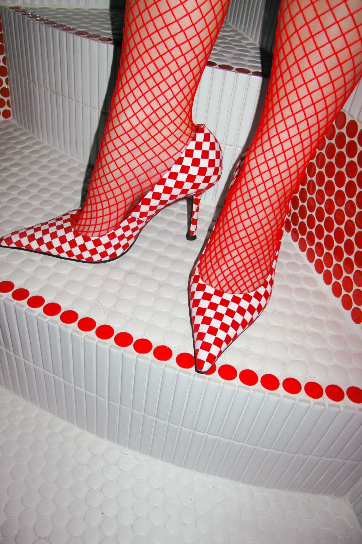 RISKTAKER3 Pump Red White Checker Suede _hover