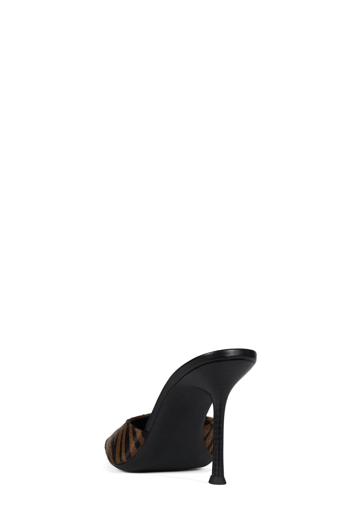 ROBYN-F2 Heeled Mule Black Brown Zebra
